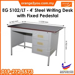 EG S102/LT - 4' Steel Writing Desk with Fixed Pedestal